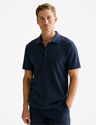 Cotton Textured Short Sleeve Polo