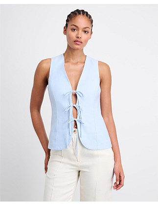 SOPHIE LINEN RIBBON VEST