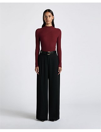 MULTI RIB FUNNEL NECK KNIT