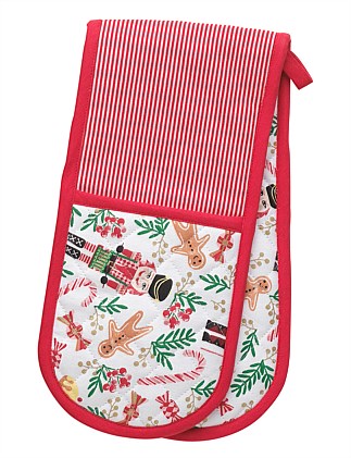 Nutcracker Holly & Noel Cotton Double Oven Mitt