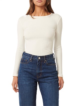 MEGHAN CREW NECK RIB TOP