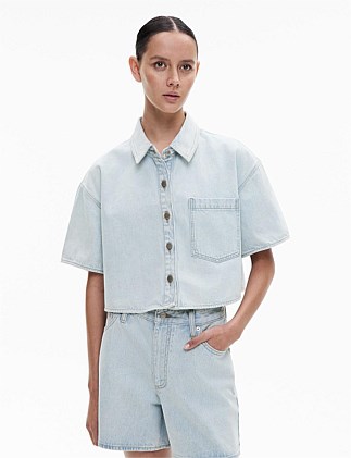 Denim Crop Shirt