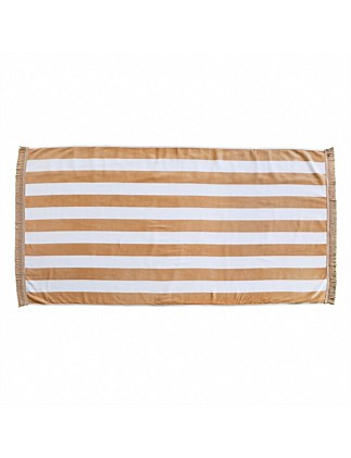 BURLEIGH NATURAL STRIPE AUSTRALIAN COTTON BEACH TOWEL