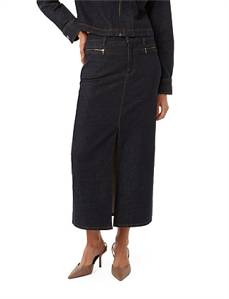 HARPER DENIM MIDI SKIRT