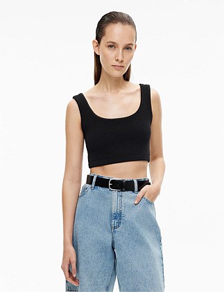 Cropped Rib Knit Top