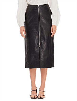 EDIAZ GLOSSY LEATHER SKIRT