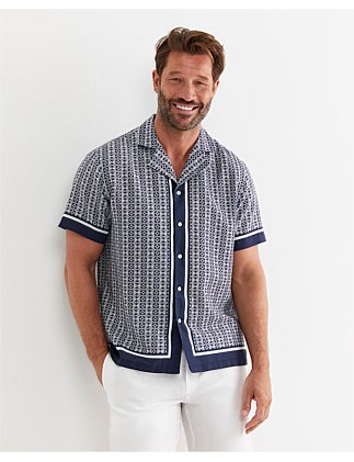 PADDINGTON SHORT SLEEVE LINEN BLEND SHIRT