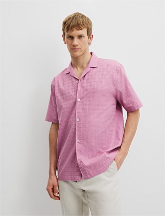 Short Sleeve Jacquard Woven Shirt