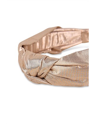 METALLIC ROSE GOLD KNOT HEADBAND