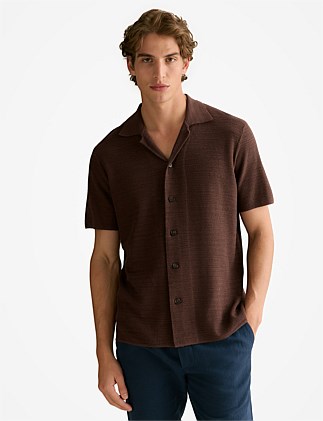 Cotton Linen Textured Knit Shirt