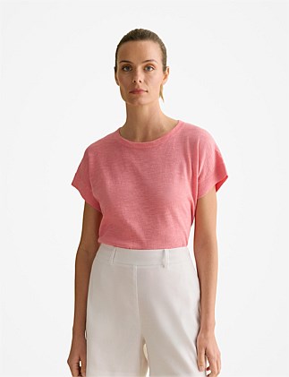 Linen Cotton Knit Relaxed T-shirt