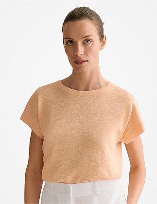 Linen Cotton Knit Relaxed T-shirt