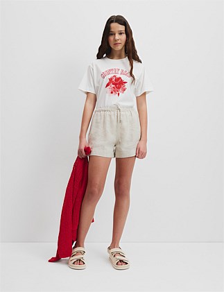 Teen Organically Grown Linen Short