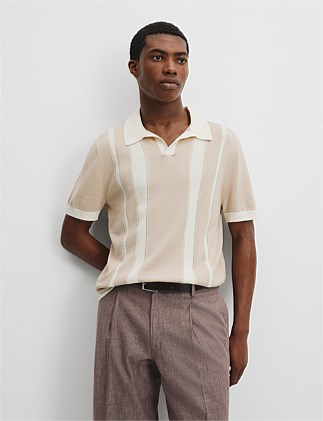 Cotton Silk Knit Trophy Polo