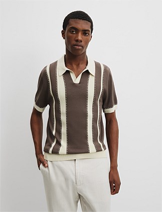 Cotton Silk Knit Trophy Polo