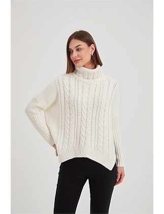 High Neck Cable Knit