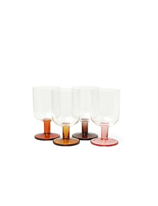 Bedford Coloured Stem Wine Glass Set of 4