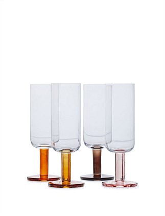 Bedford Coloured Stem Champagne Glass Set of 4