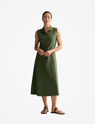 Cotton Pique Sleeveless Polo Dress