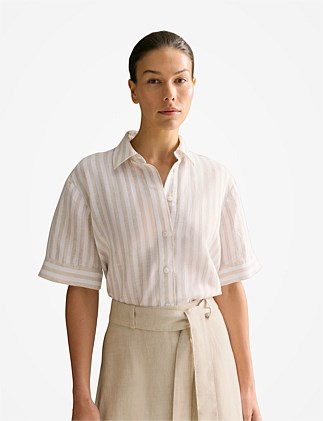 Linen Bengal Stripe Short Sleeve Shirt