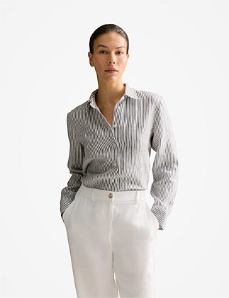 Yarn Dyed Linen Stripe Shirt