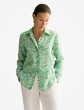 Linen Abstract Geo Shirt