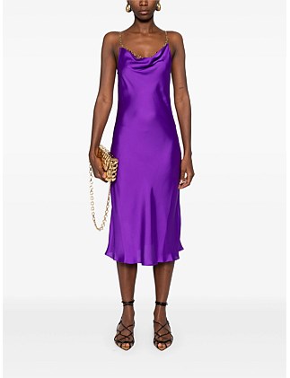 MIDI SLIP DRESS WITH CHAIN DETAIL