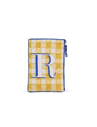 R MONOGRAM COSMETIC BAG