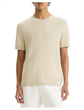 Cotton Cable Knit Tee