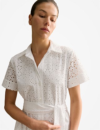 Broderie Anglaise Shirt Dress