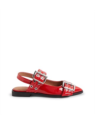 Lanny Red Patent Leather Flat Shoes