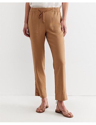 ROSA LACE TRIM LINEN PANT