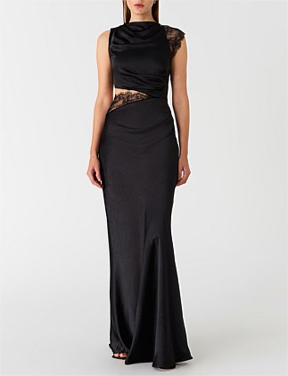 KIMORA SATIN & LACE MAXI DRESS