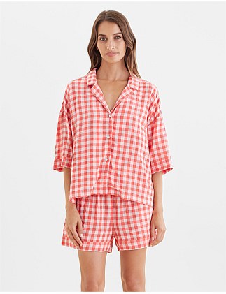 Seersucker Gingham Boxer PJ Set