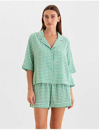 Seersucker Gingham Boxer PJ Set