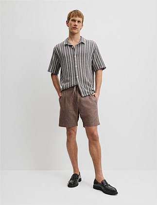 Cotton Linen Textured Drawcord Short