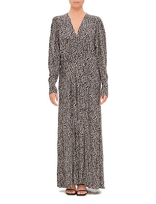 VONICK PRINTED CITY MAXI DRESS