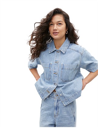 DENIM SHORT SLEEVE SHIRT