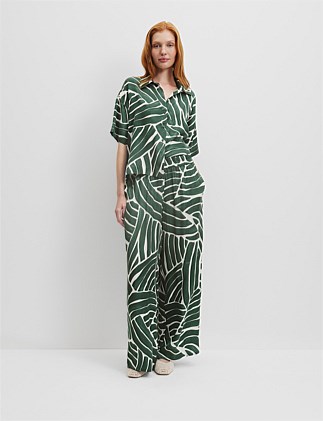 Print Pull-On Cupro Pant