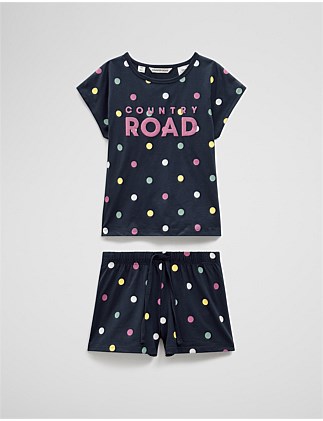 Organically Grown Cotton Logo Spot Pyjama Set