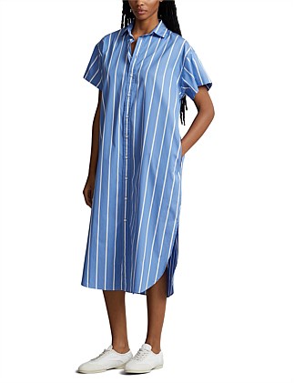 STRIPED COTTON SHIRTDRESS