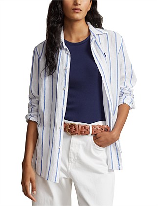 RELAXED FIT STRIPED LINEN SHIRT