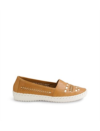 Wandies Dark Tan Gold Leather Loafers