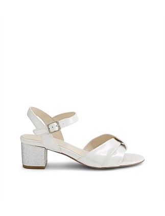 Cissys White Shimmer Suede Sandals