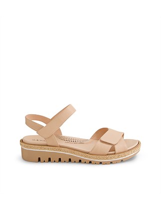 Arin Dark Nude Leather Sandals