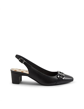 Klever Black Leather Heels