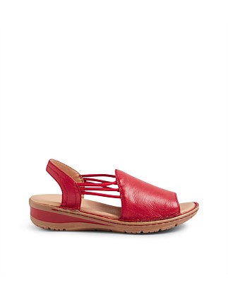 Barrina Dark Red Gum Leather Sandals