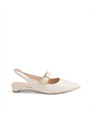 Deanie Cream Leather Flat Shoes