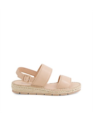 Lashine Dark Nude Leather Sandals