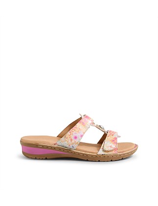 Blissi Pink Botanic Leather Sandals